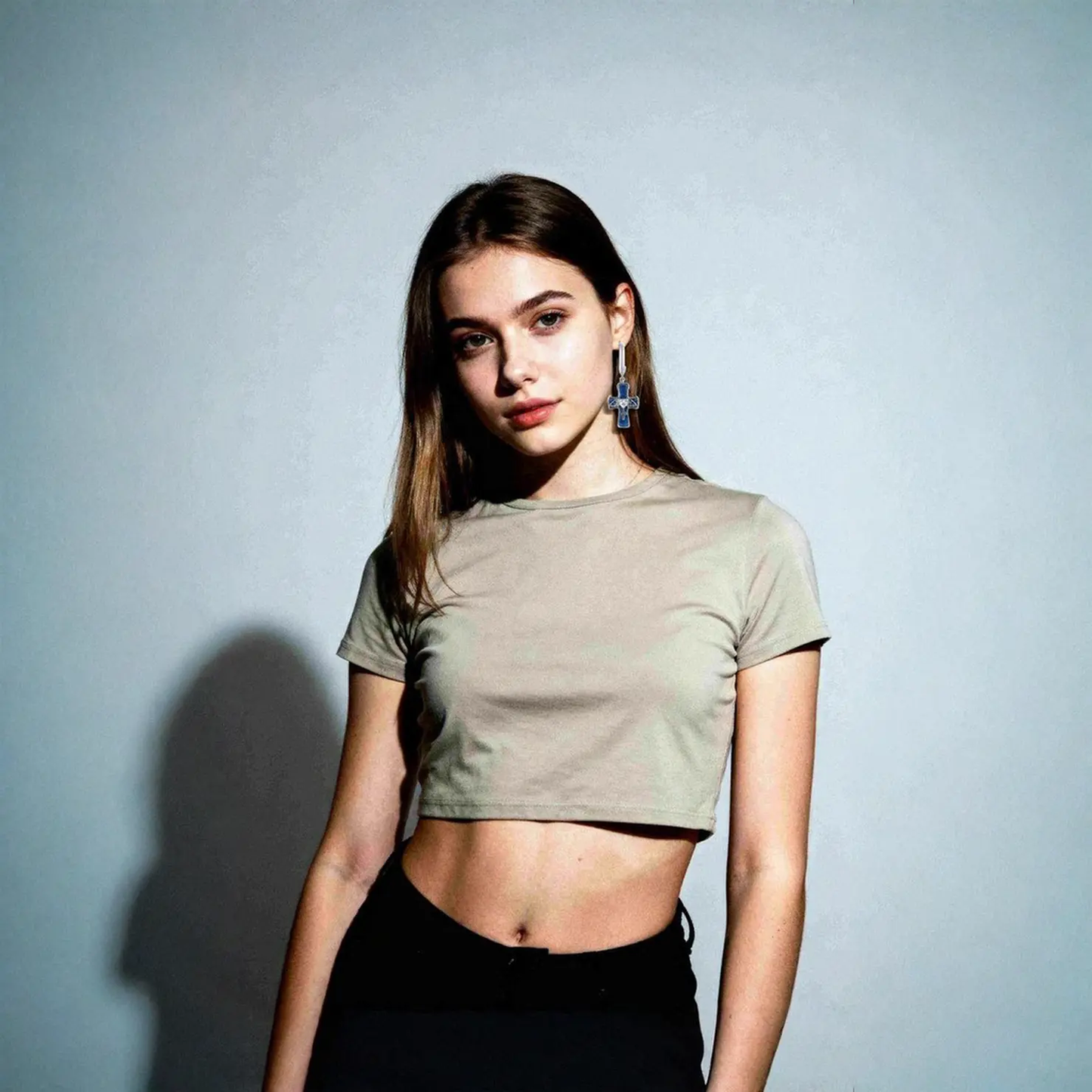 守护天使十字耳环