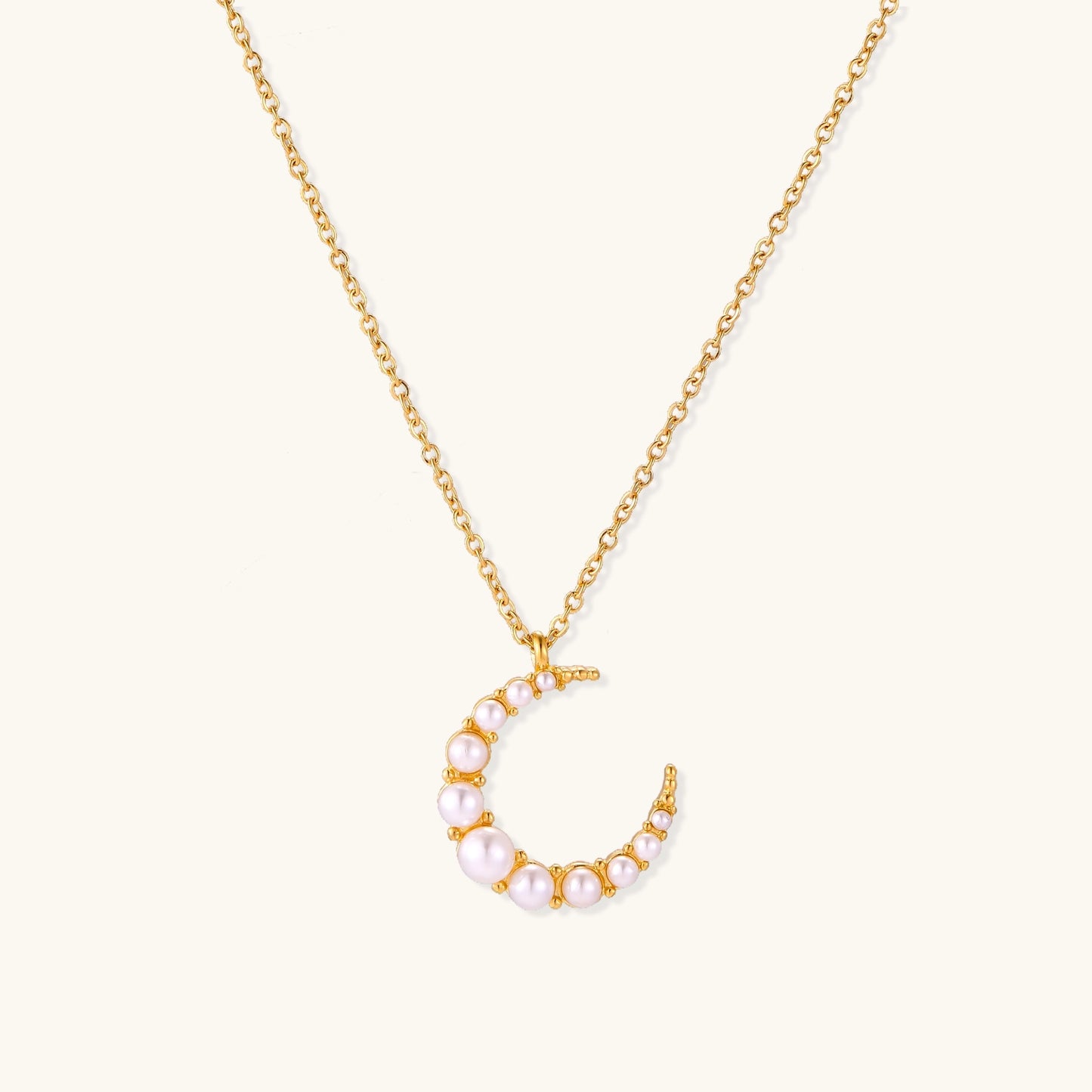 Luna Pearl Crescent Necklace.