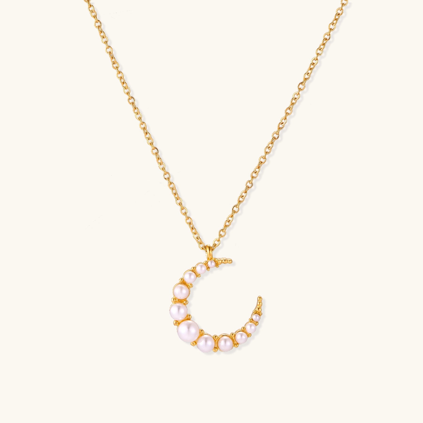 Luna Pearl Crescent Necklace.