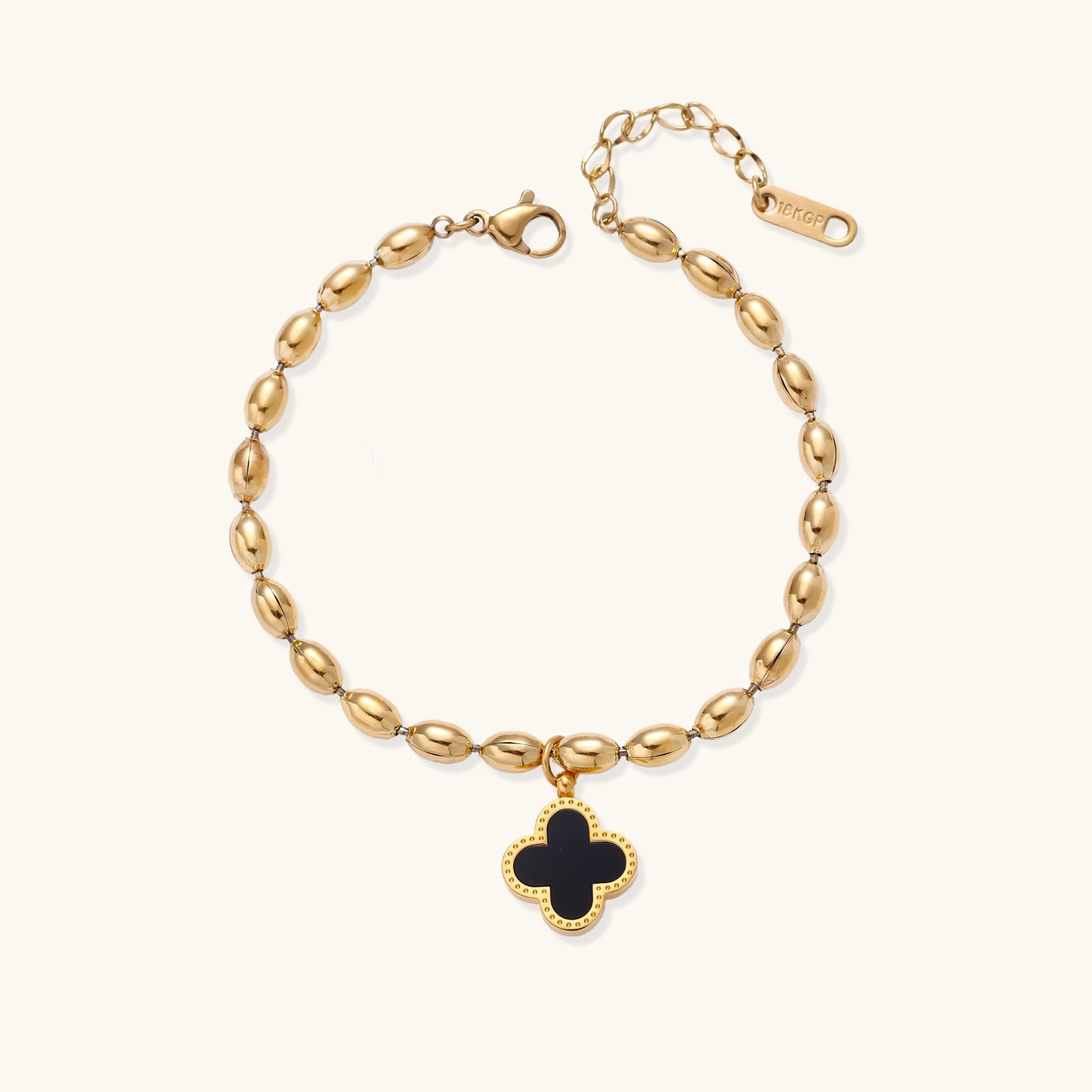 Lucky Clover Beaded Bracelet.