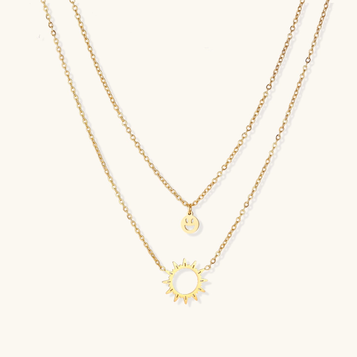Sunshine Smiley Layered Necklace.