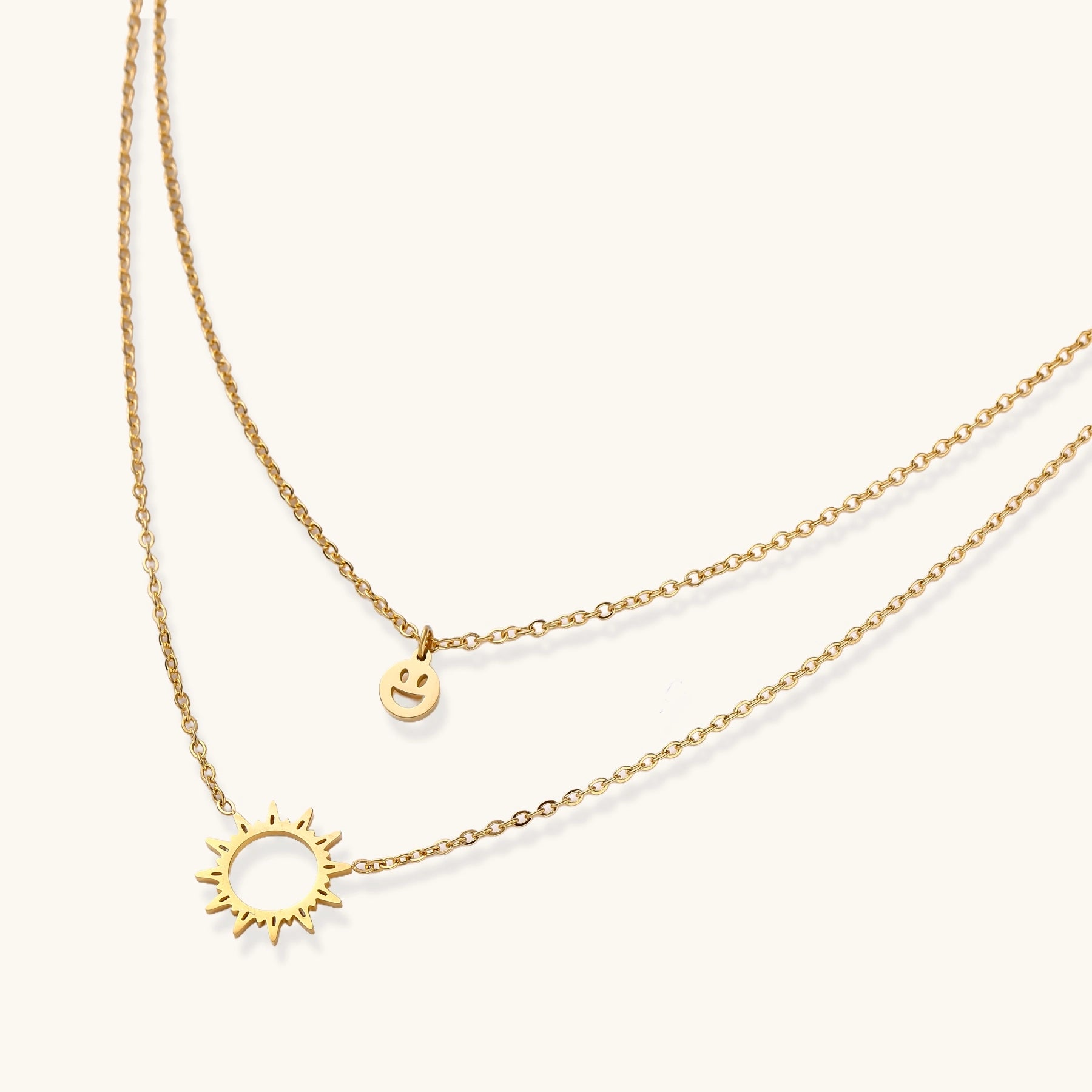 Sunshine Smiley Layered Necklace.